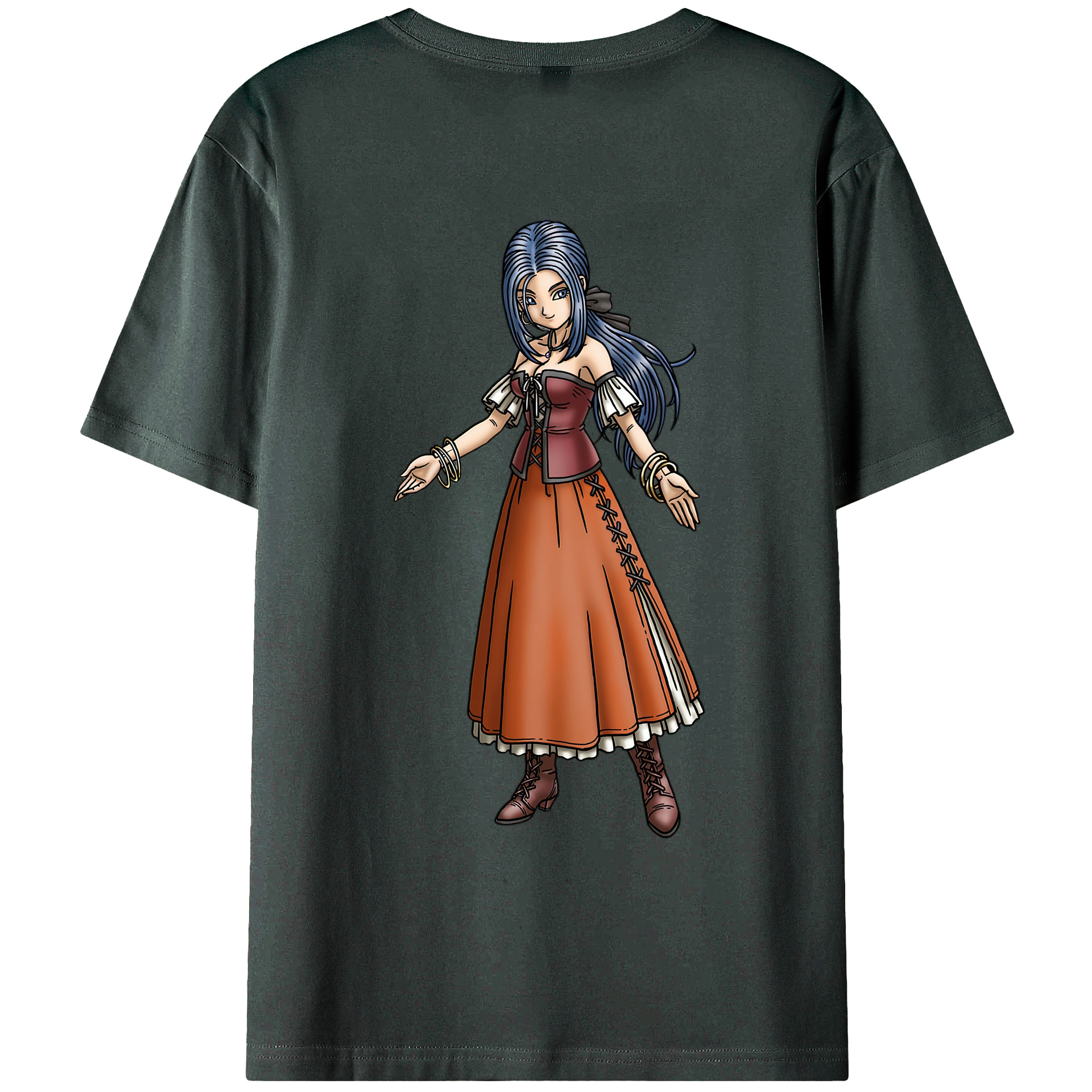 （画像用） ドラゴンクエスト Doragon Kuesuto Dragon Quest 綿100％ メンズ半袖Tシャツ（バックプリント） 通気性